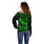 Hawaii Off Shoulder Sweater Hula Girl Mix Polynesian Plumeria Green Version LT14 - Polynesian Pride