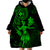 Hawaii Wearable Blanket Hoodie Hula Girl Mix Polynesian Plumeria Green Version LT14 - Polynesian Pride