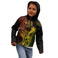 Hawaii Kid Hoodie King Kamehameha Mix Polynesian Plumeria Reggae Version LT14 - Polynesian Pride