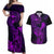 Hawaii Couples Matching Off Shoulder Maxi Dress and Hawaiian Shirt King Kamehameha Mix Polynesian Plumeria Purple Version LT14 Purple - Polynesian Pride