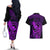 Hawaii Couples Matching Off The Shoulder Long Sleeve Dress and Hawaiian Shirt King Kamehameha Mix Polynesian Plumeria Purple Version LT14 - Polynesian Pride