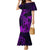 Hawaii Family Matching Mermaid Dress and Hawaiian Shirt King Kamehameha Mix Polynesian Plumeria Purple Version LT14 Mom's Dress Purple - Polynesian Pride