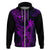 Hawaii Hoodie King Kamehameha Mix Polynesian Plumeria Purple Version LT14 Zip Hoodie Purple - Polynesian Pride