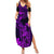 Hawaii Summer Maxi Dress King Kamehameha Mix Polynesian Plumeria Purple Version LT14 Women Purple - Polynesian Pride