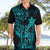 Hawaii Hawaiian Shirt King Kamehameha Mix Polynesian Plumeria Turquoise Version LT14 - Polynesian Pride