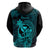 Hawaii Hoodie King Kamehameha Mix Polynesian Plumeria Turquoise Version LT14 - Polynesian Pride