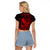 Hawaii Raglan Cropped T Shirt King Kamehameha Mix Polynesian Plumeria Red Version LT14 - Polynesian Pride