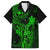 Hawaii Family Matching Off Shoulder Short Dress and Hawaiian Shirt King Kamehameha Mix Polynesian Plumeria Green Version LT14 Dad's Shirt - Short Sleeve Green - Polynesian Pride