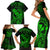 Hawaii Family Matching Short Sleeve Bodycon Dress and Hawaiian Shirt King Kamehameha Mix Polynesian Plumeria Green Version LT14 - Polynesian Pride