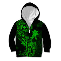 Hawaii Kid Hoodie King Kamehameha Mix Polynesian Plumeria Green Version LT14 - Polynesian Pride