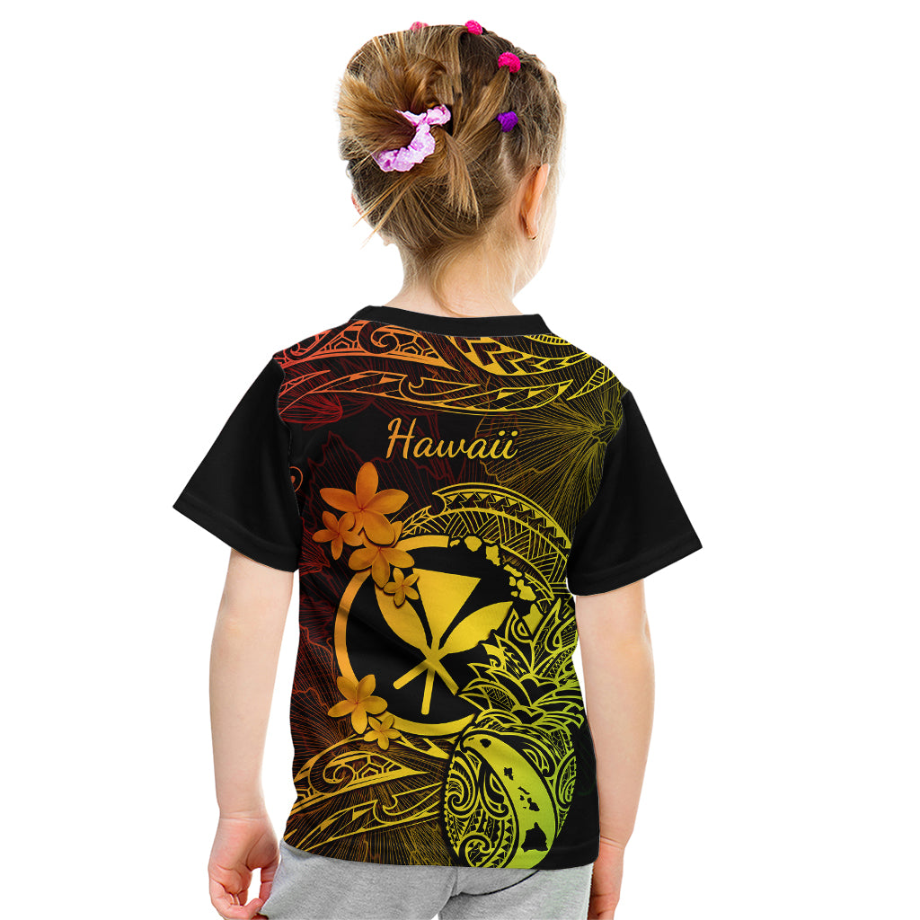 Hawaii Kid T Shirt Pineapple Mix Polynesian Plumeria Reggae Version LT14 - Polynesian Pride