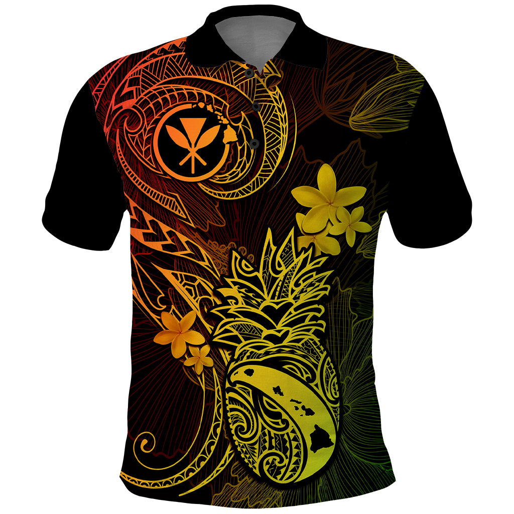Hawaii Polo Shirt Pineapple Mix Polynesian Plumeria Reggae Version LT14 Reggae - Polynesian Pride