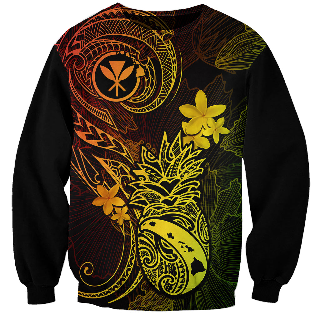 Hawaii Sweatshirt Pineapple Mix Polynesian Plumeria Reggae Version LT14 Unisex Reggae - Polynesian Pride