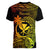 Hawaii Women V Neck T Shirt Pineapple Mix Polynesian Plumeria Reggae Version LT14 - Polynesian Pride