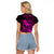 Hawaii Raglan Cropped T Shirt Pineapple Mix Polynesian Plumeria Pink Version LT14 - Polynesian Pride