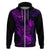 Hawaii Hoodie Pineapple Mix Polynesian Plumeria Purple Version LT14 Zip Hoodie Purple - Polynesian Pride