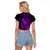 Hawaii Raglan Cropped T Shirt Pineapple Mix Polynesian Plumeria Purple Version LT14 - Polynesian Pride