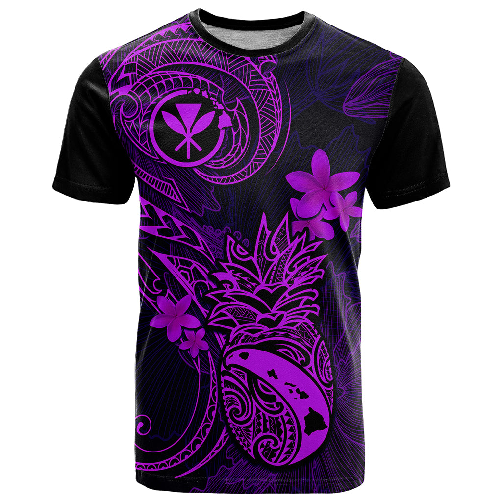 Hawaii T Shirt Pineapple Mix Polynesian Plumeria Purple Version LT14 Purple - Polynesian Pride