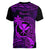 Hawaii Women V Neck T Shirt Pineapple Mix Polynesian Plumeria Purple Version LT14 - Polynesian Pride