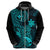 Hawaii Hoodie Pineapple Mix Polynesian Plumeria Turquoise Version LT14 - Polynesian Pride