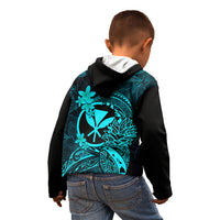 Hawaii Kid Hoodie Pineapple Mix Polynesian Plumeria Turquoise Version LT14 - Polynesian Pride