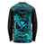 Hawaii Long Sleeve Shirt Pineapple Mix Polynesian Plumeria Turquoise Version LT14 - Polynesian Pride