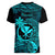 Hawaii Women V Neck T Shirt Pineapple Mix Polynesian Plumeria Turquoise Version LT14 - Polynesian Pride