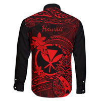 hawaii-family-matching-off-shoulder-maxi-dress-and-hawaiian-shirt-pineapple-mix-polynesian-plumeria-red-version