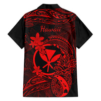hawaii-family-matching-summer-maxi-dress-and-hawaiian-shirt-pineapple-mix-polynesian-plumeria-red-version