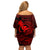 Hawaii Off Shoulder Short Dress Pineapple Mix Polynesian Plumeria Red Version LT14 - Polynesian Pride