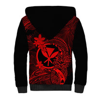 Hawaii Sherpa Hoodie Pineapple Mix Polynesian Plumeria Red Version LT14 - Polynesian Pride