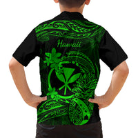 Hawaii Family Matching Summer Maxi Dress and Hawaiian Shirt Pineapple Mix Polynesian Plumeria Green Version LT14 - Polynesian Pride