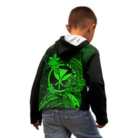 Hawaii Kid Hoodie Pineapple Mix Polynesian Plumeria Green Version LT14 - Polynesian Pride