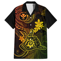 Hawaii Family Matching Off Shoulder Maxi Dress and Hawaiian Shirt Shaka Tattoo Mix Polynesian Plumeria Reggae Version LT14 Dad's Shirt - Short Sleeve Reggae - Polynesian Pride