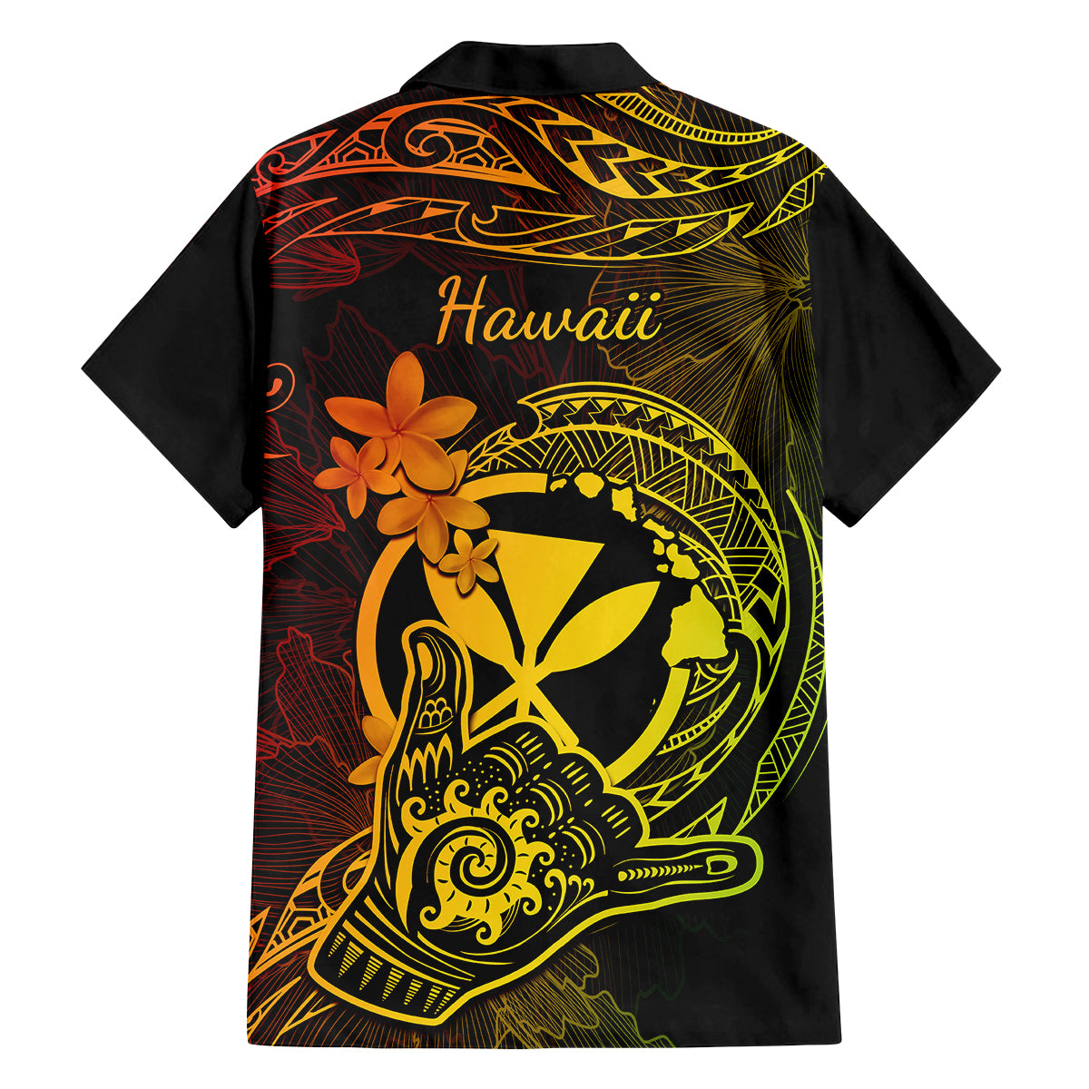 Hawaii Family Matching Puletasi Dress and Hawaiian Shirt Shaka Tattoo Mix Polynesian Plumeria Reggae Version LT14 - Polynesian Pride