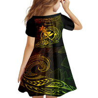 Hawaii Family Matching Summer Maxi Dress and Hawaiian Shirt Shaka Tattoo Mix Polynesian Plumeria Reggae Version LT14 - Polynesian Pride