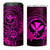 Hawaii 4 in 1 Can Cooler Tumbler Shaka Tattoo Mix Polynesian Plumeria Pink Version