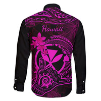 Hawaii Family Matching Off Shoulder Maxi Dress and Hawaiian Shirt Shaka Tattoo Mix Polynesian Plumeria Pink Version LT14 - Polynesian Pride