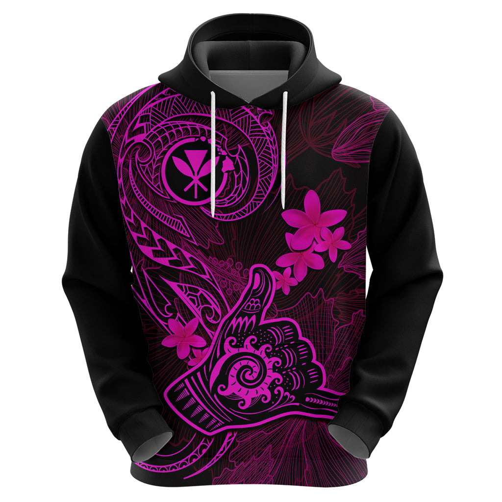 Hawaii Hoodie Shaka Tattoo Mix Polynesian Plumeria Pink Version LT14 - Polynesian Pride