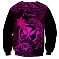 hawaii-sweatshirt-shaka-tattoo-mix-polynesian-plumeria-pink-version