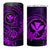 Hawaii 4 in 1 Can Cooler Tumbler Shaka Tattoo Mix Polynesian Plumeria Purple Version