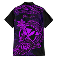 Hawaii Family Matching Off Shoulder Maxi Dress and Hawaiian Shirt Shaka Tattoo Mix Polynesian Plumeria Purple Version LT14 - Polynesian Pride