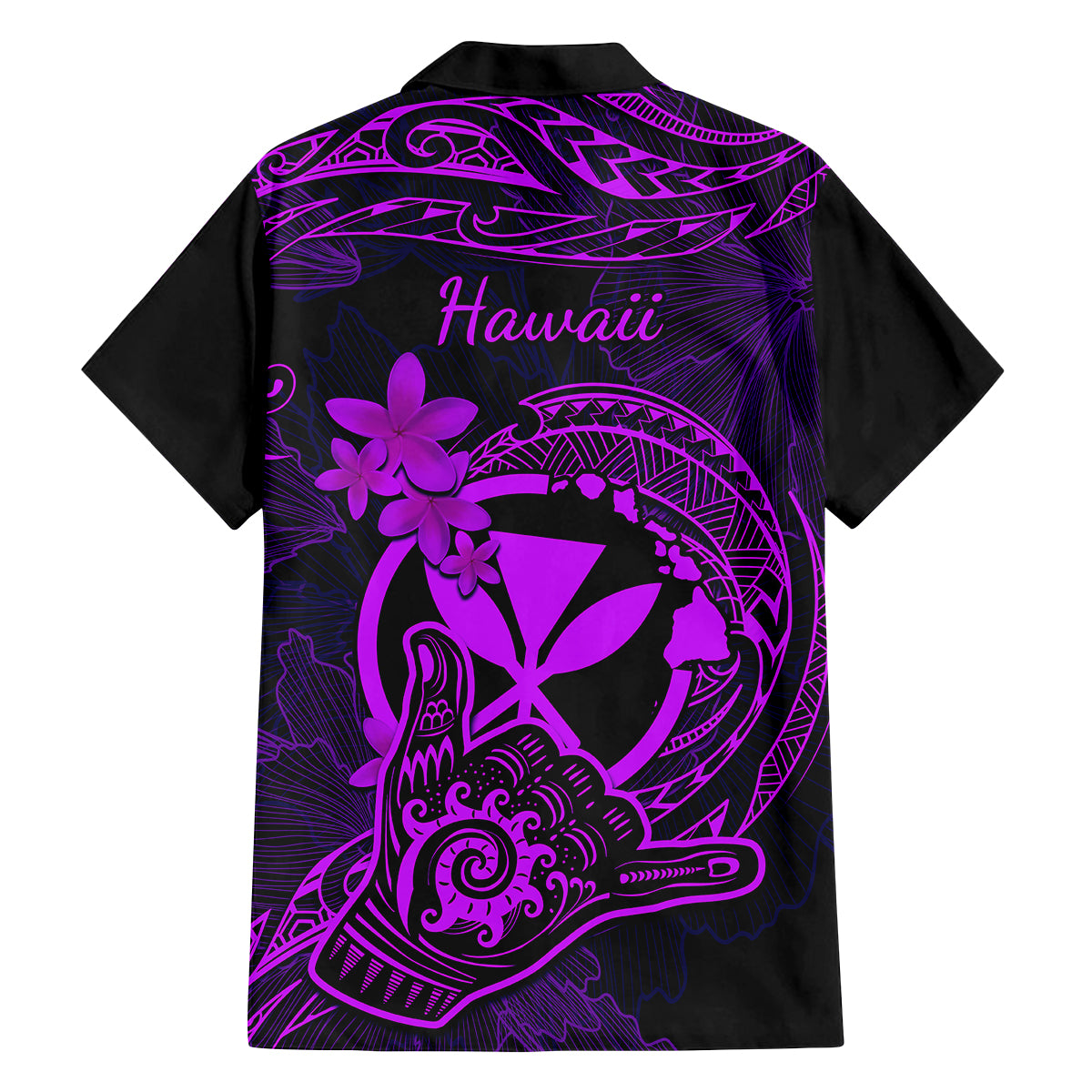 Hawaii Family Matching Summer Maxi Dress and Hawaiian Shirt Shaka Tattoo Mix Polynesian Plumeria Purple Version LT14 - Polynesian Pride