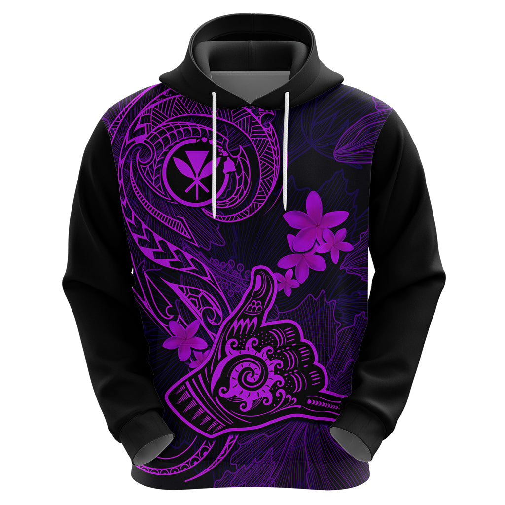 Hawaii Hoodie Shaka Tattoo Mix Polynesian Plumeria Purple Version LT14 - Polynesian Pride