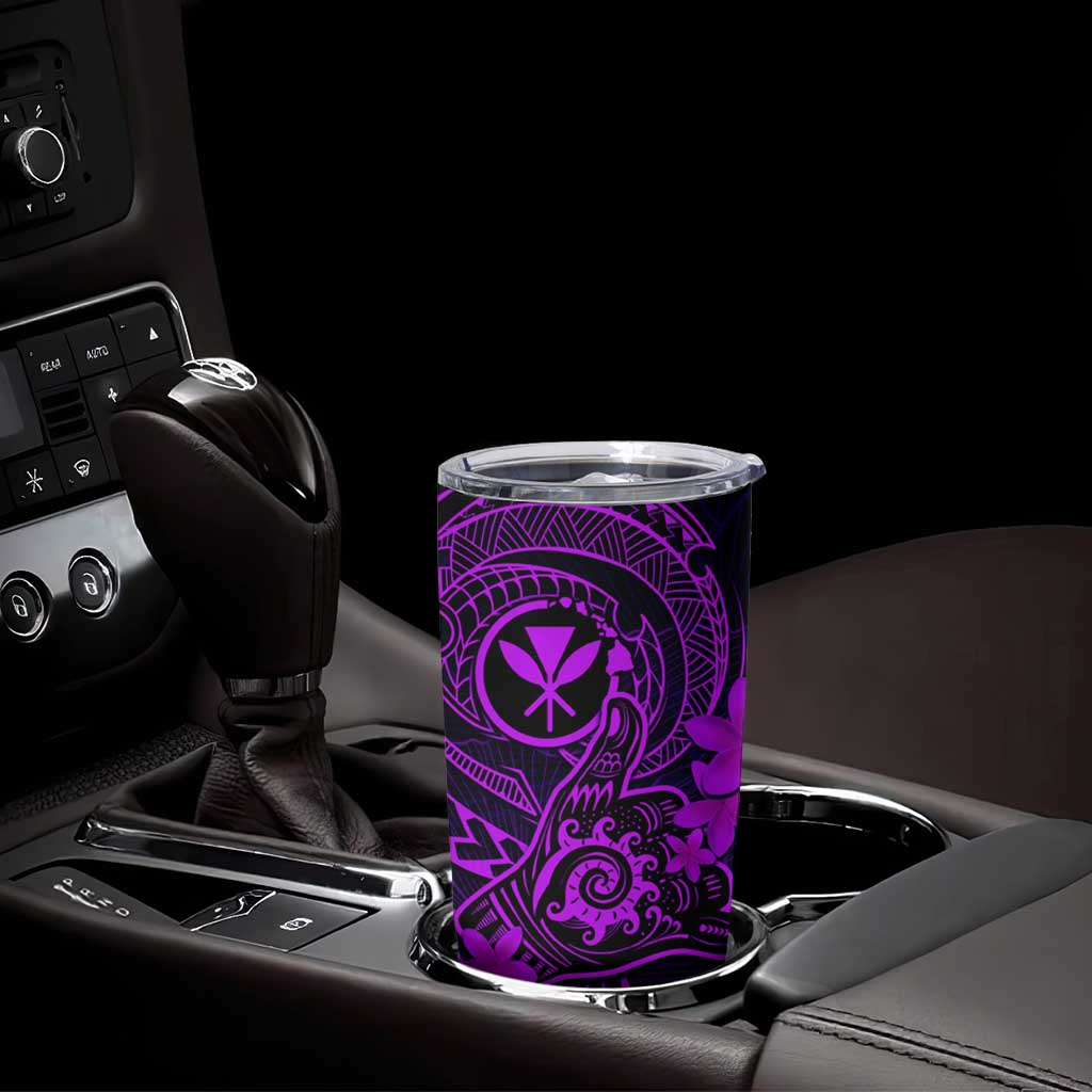 Hawaii Tumbler Cup Shaka Tattoo Mix Polynesian Plumeria Purple Version