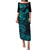Hawaii Family Matching Puletasi Dress and Hawaiian Shirt Shaka Tattoo Mix Polynesian Plumeria Turquoise Version LT14 Mom's Dress Turquoise - Polynesian Pride