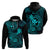 Hawaii Hoodie Shaka Tattoo Mix Polynesian Plumeria Turquoise Version LT14 - Polynesian Pride