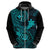 Hawaii Hoodie Shaka Tattoo Mix Polynesian Plumeria Turquoise Version LT14 - Polynesian Pride