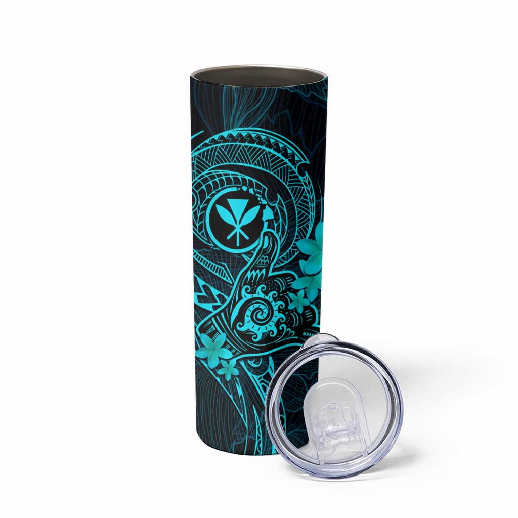 Hawaii Skinny Tumbler Shaka Tattoo Mix Polynesian Plumeria Turquoise Version