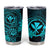 Hawaii Tumbler Cup Shaka Tattoo Mix Polynesian Plumeria Turquoise Version